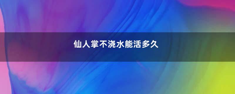 仙人掌不浇水能活多久