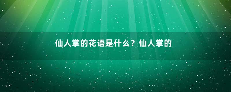 仙人掌的花语是什么？仙人掌的寓意及花语