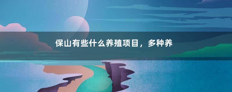 保山有些什么养殖项目，多种养殖项目