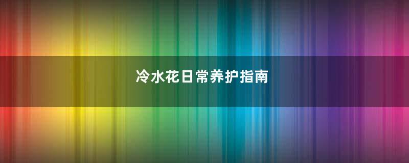 冷水花日常养护指南