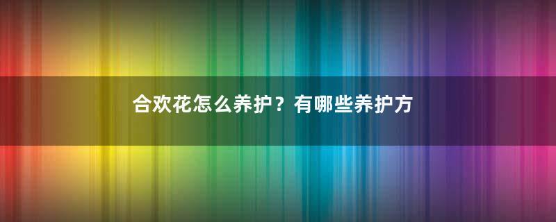 合欢花怎么养护？有哪些养护方法？