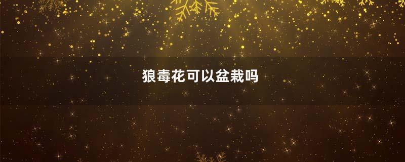 狼毒花可以盆栽吗