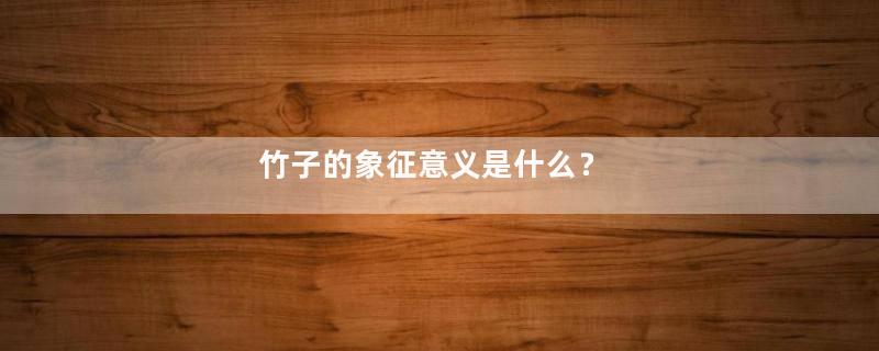 竹子的象征意义是什么？