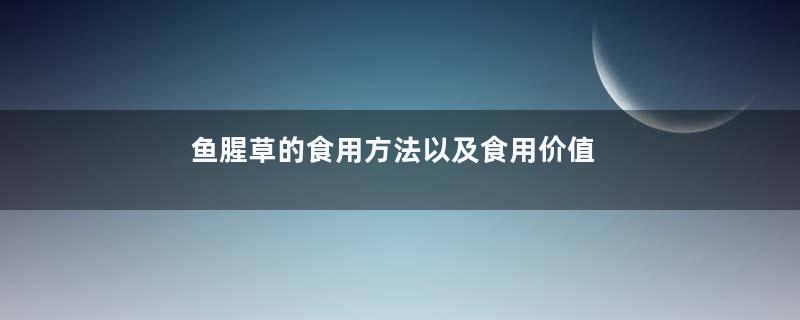 鱼腥草的食用方法以及食用价值
